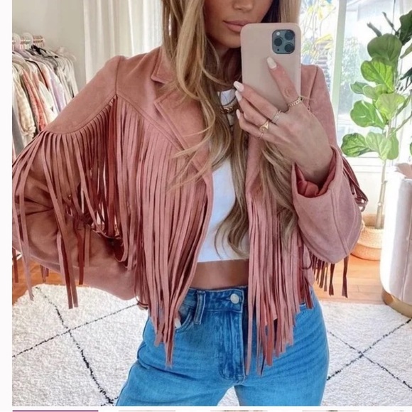 tassel boho fringe women jacket blazer long sleeve festival - Picture 1 of 1